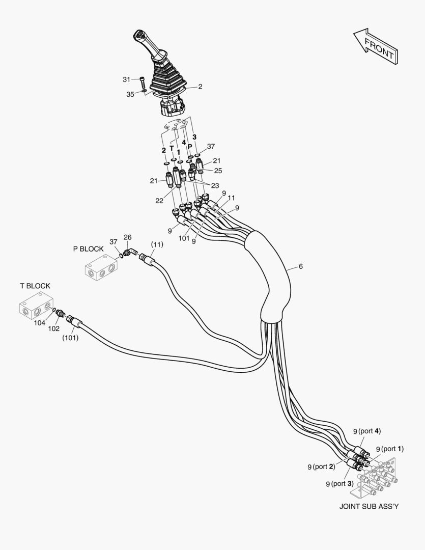 1410 PILOT PIPING(9) - JOYSTICK(R.H)