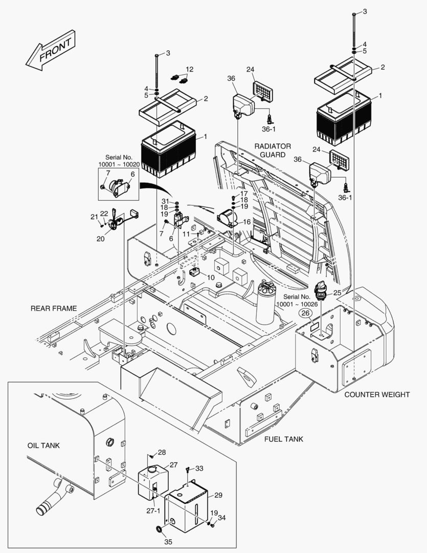 1590 ELECTRIC PARTS - BATTERY & REAR LAMP