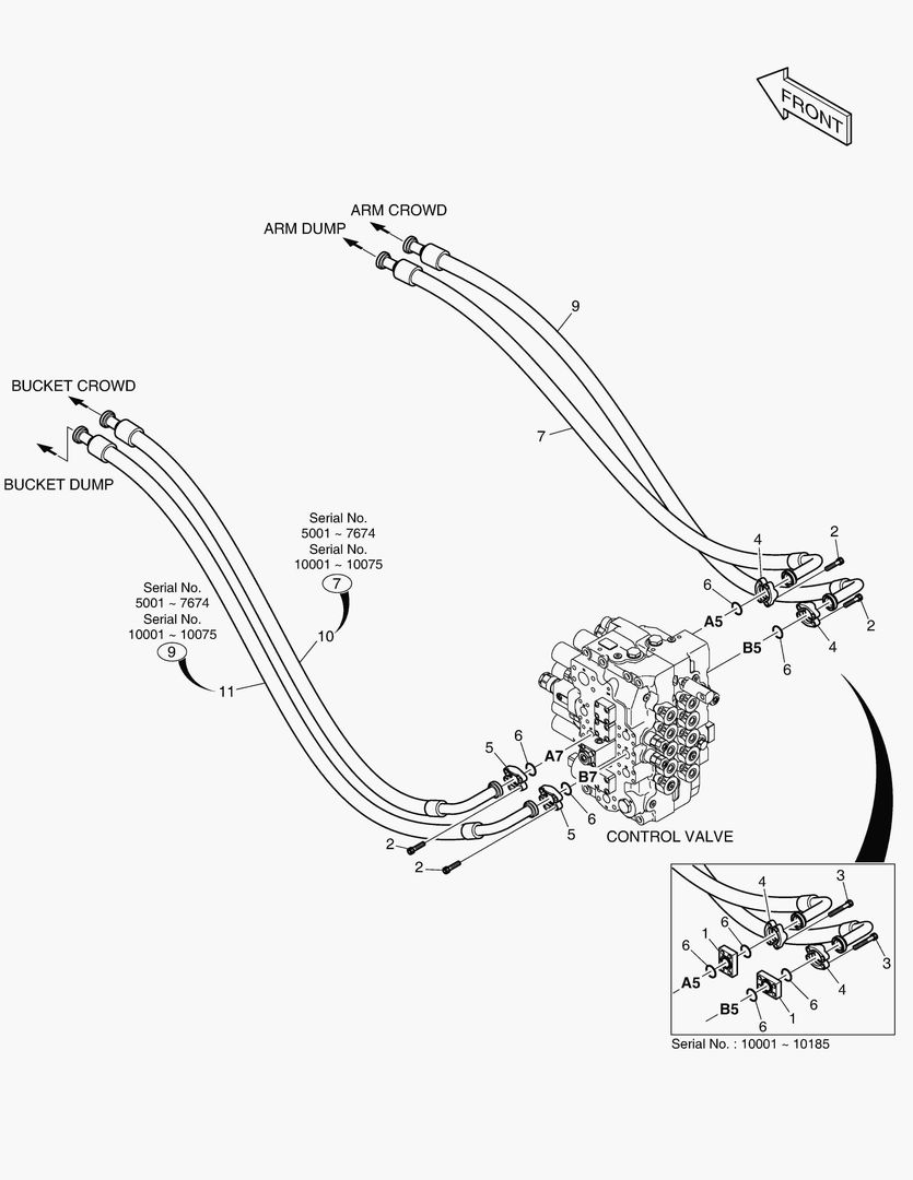 1280 MAIN PIPING(3) - ARM & BUCKET