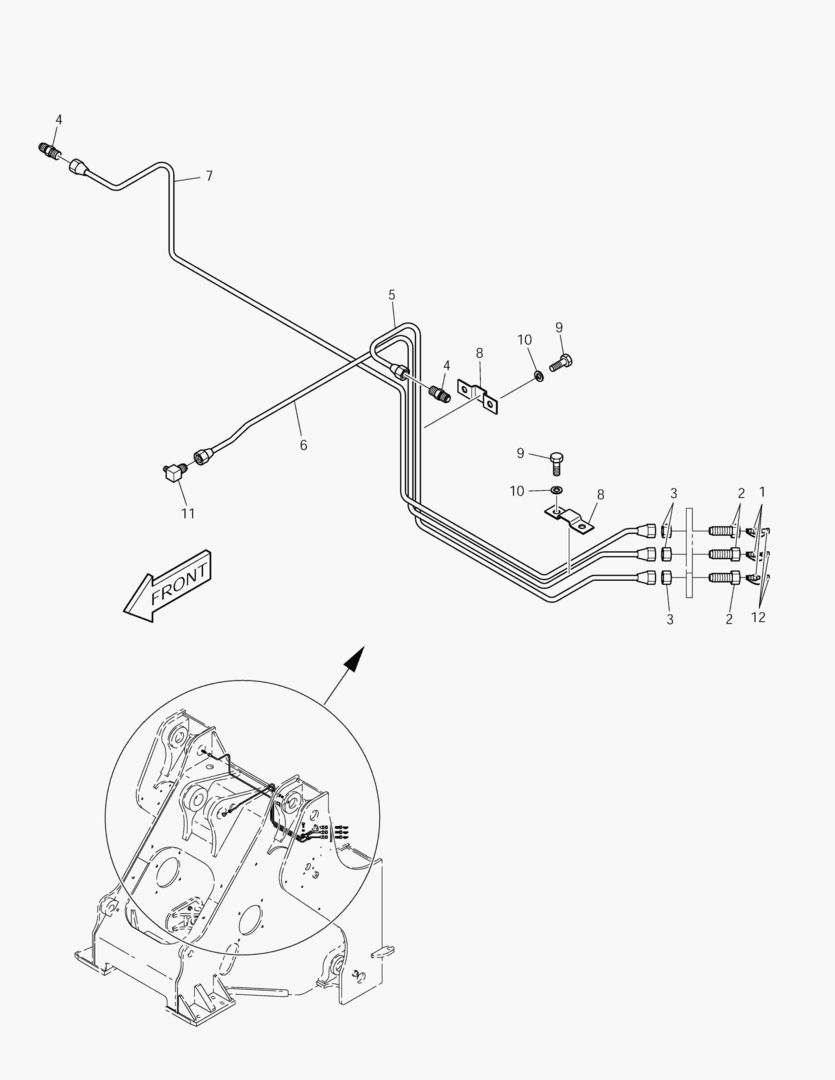 ПЕРЕДНИЙ ТРУБОПРОВОД СМАЗОЧНОЙ СИСТЕМЫ
