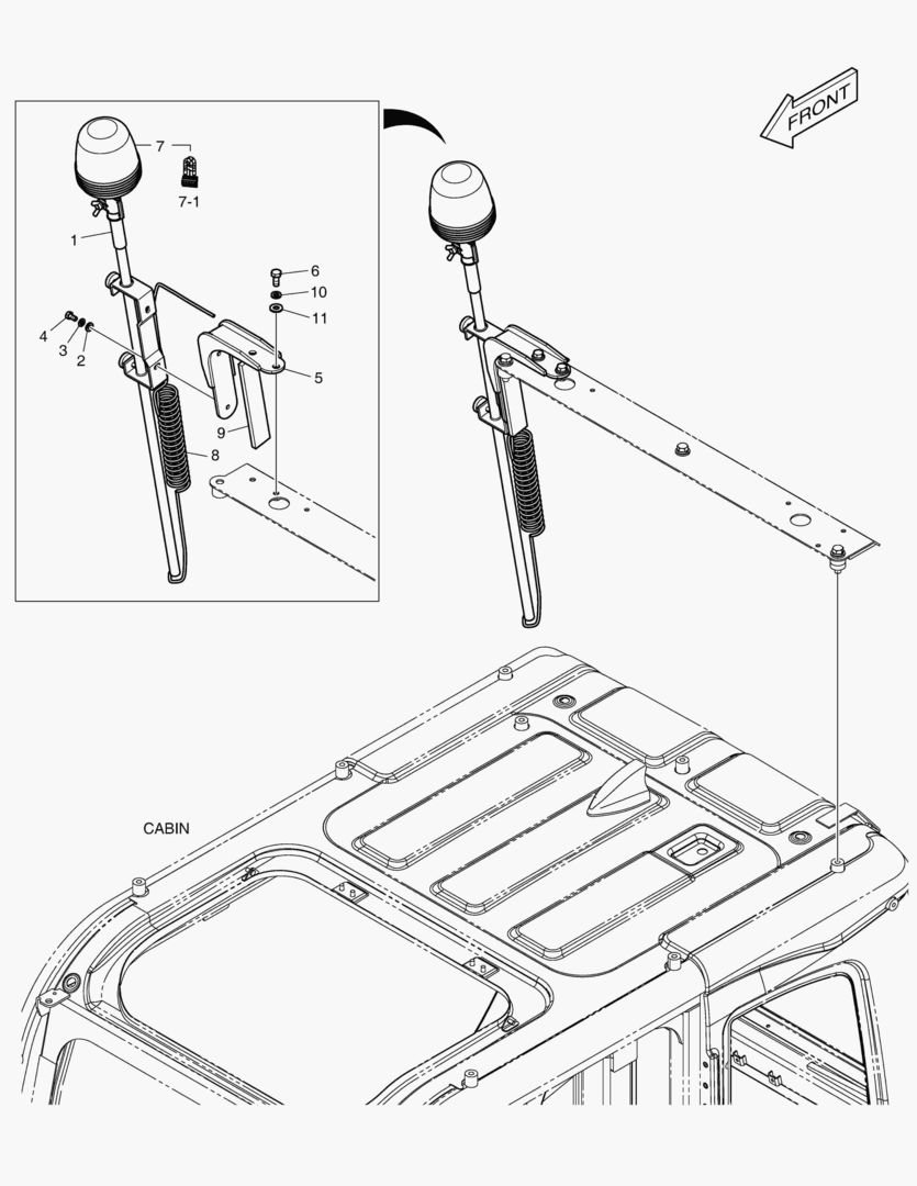 7310 TELESCOPIC BEACON - WITH LAMP(ROPS) [5094~]