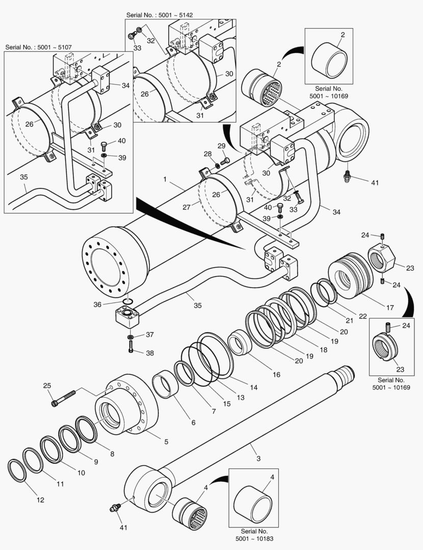 4340 BOOM CYLINDER - R.H(LOCK VALVE) [5001~10225]
