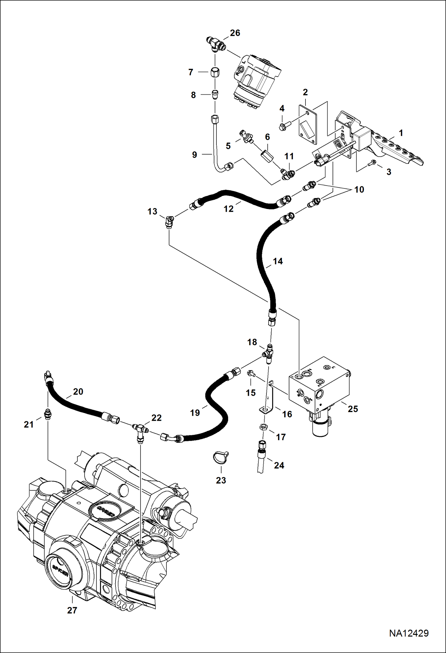 СХЕМА ГИДРАВЛИЧЕСКОЙ СИСТЕМЫ (ТОРМОЗНАЯ СИСТЕМА) (С ТОРМОЗНЫМ ПРИЦЕПОМ)