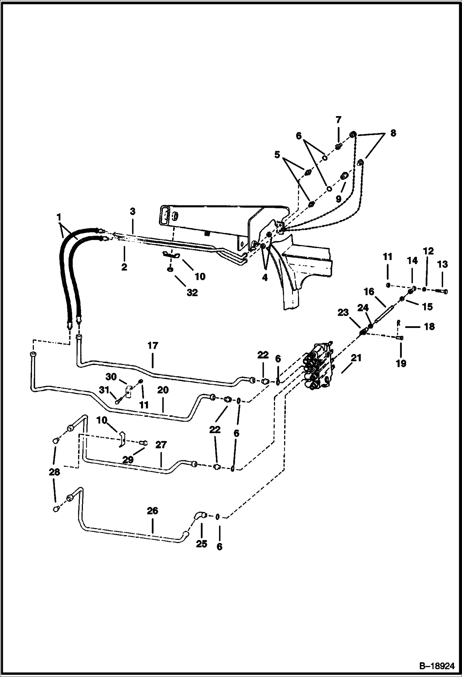 Схема ВСПОМОГАТЕЛЬНЫЕ ГИДРАВЛИЧЕСКИЕ МЕХАНИЗМЫ (СЕРИЙНЫЙ НОМЕР 15001 И ВЫШЕ)
