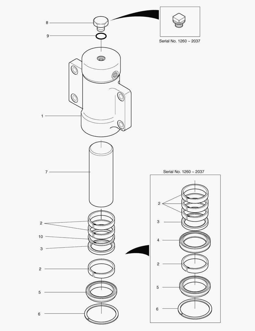 Спецтехника 4455 CHOCKING CYLINDER-R.H [1260~3173] - главное фото