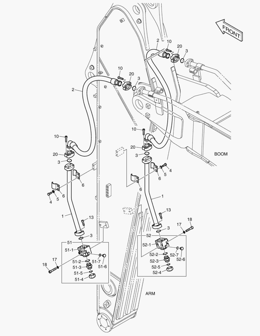 6220 ARM PIPING - ONE & TWO WAY(ARM 3.2m)