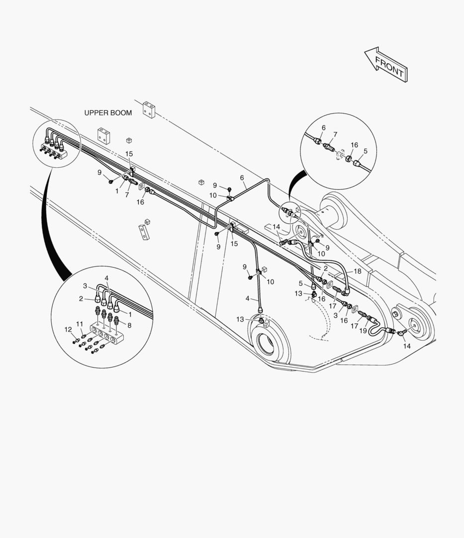 ТРУБОПРОВОД СМАЗОЧНОЙ СИСТЕМЫ - ВЕРХНЯЯ СТРЕЛА