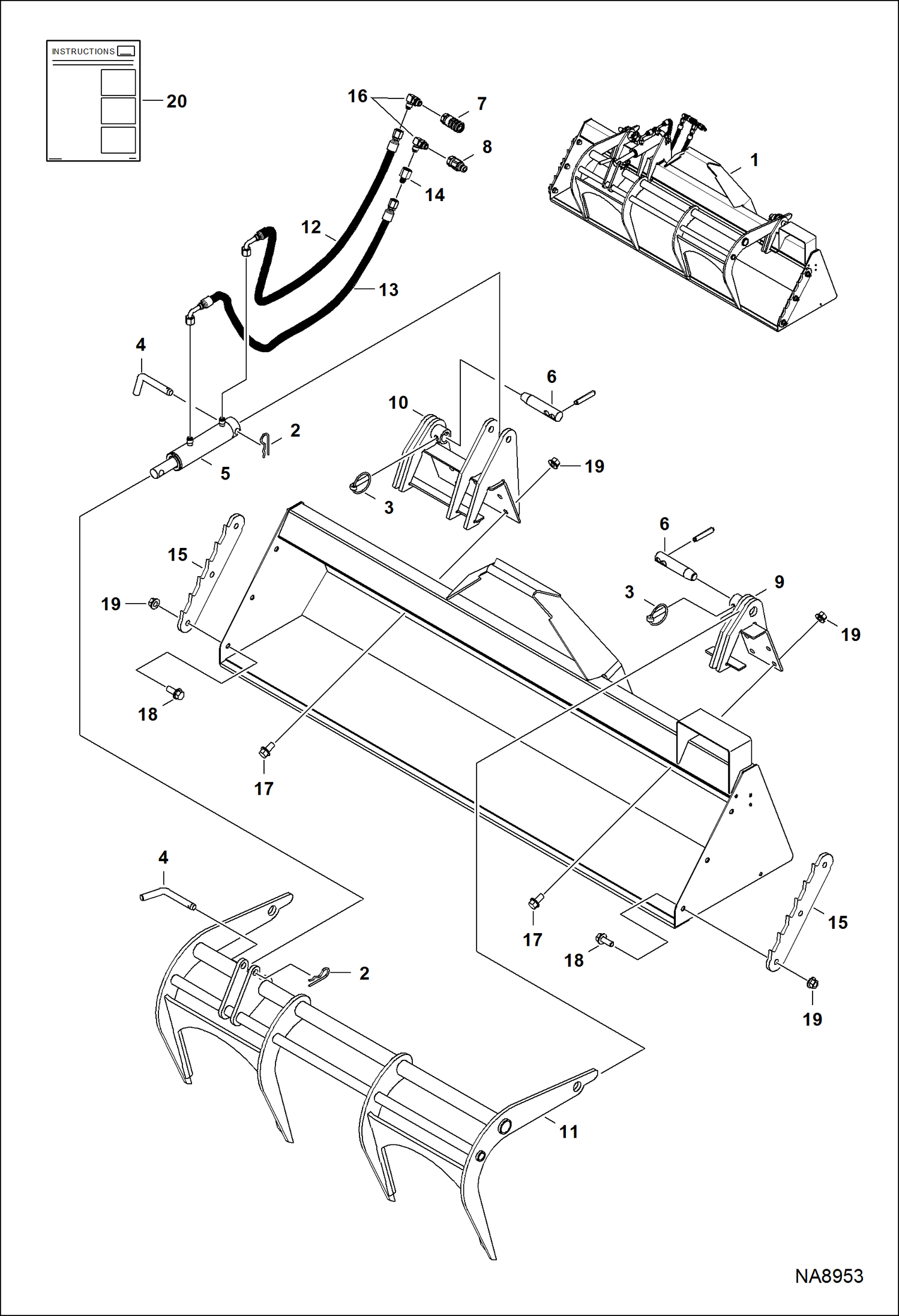 ЗАХВАТ С БОЛТОВЫМ КРЕПЛЕНИЕМ (ИСПОЛЬЗУЕТСЯ С 62-- КОВШ)