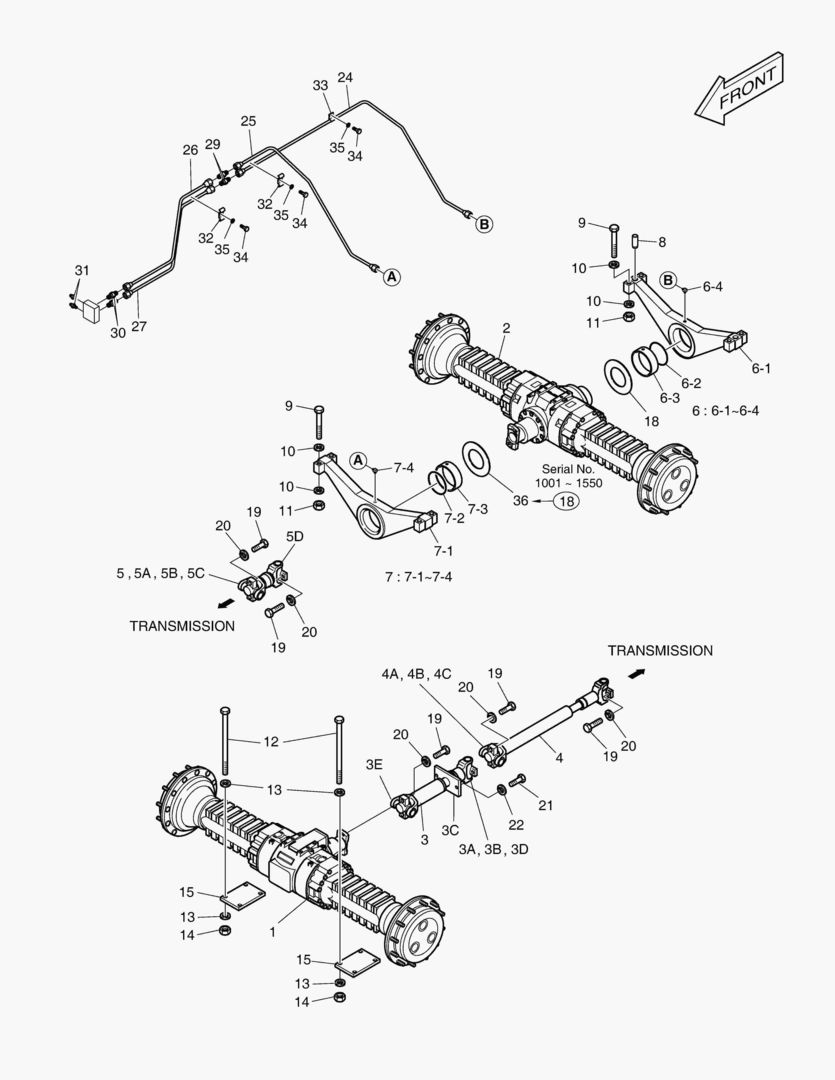 1160 AXLE & DRIVE SHAFT-SUPER MAX.TRAC