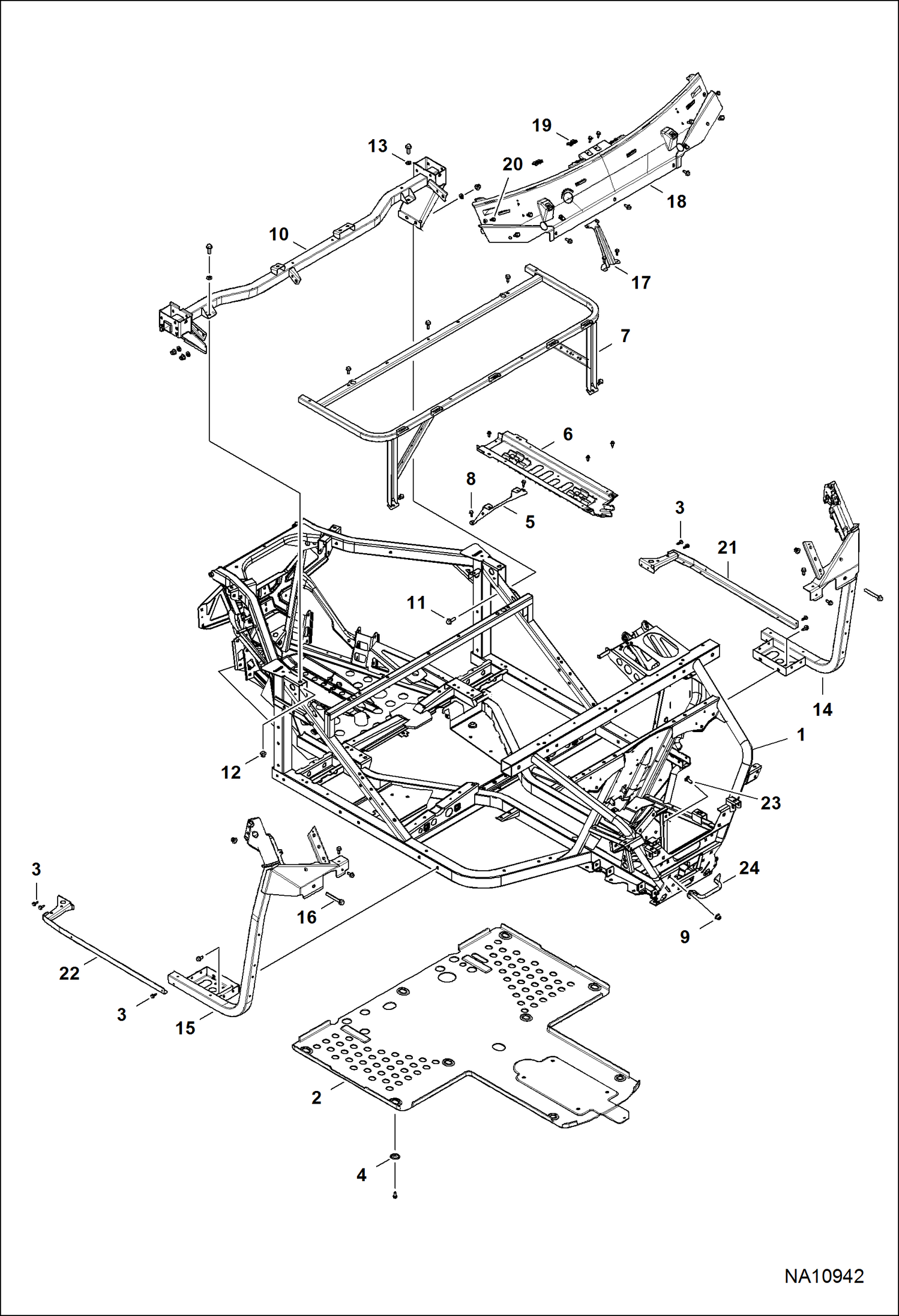 Схема ШАССИ, РАМА И ПЕРЕДНИЙ БАМПЕР