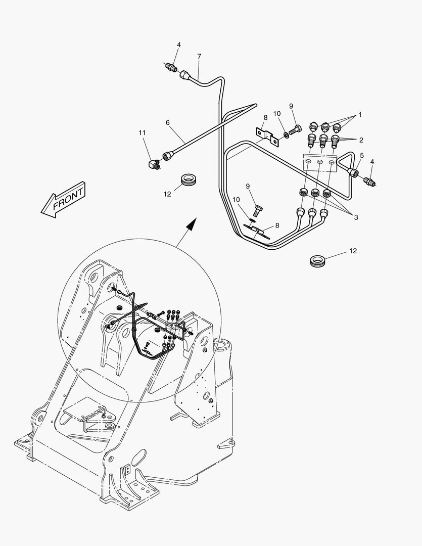 ПЕРЕДНИЙ ТРУБОПРОВОД СМАЗОЧНОЙ СИСТЕМЫ