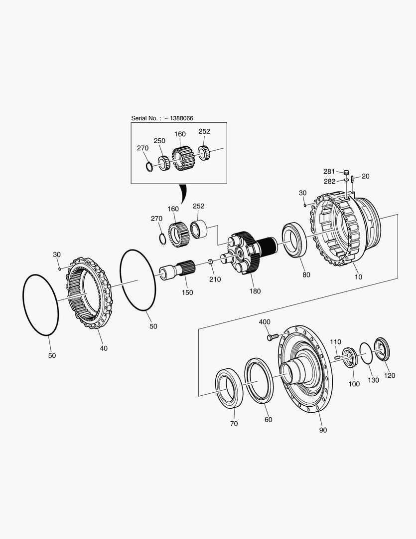 3340 PLANETARY GEAR - FRONT AXLE [5001~10221]