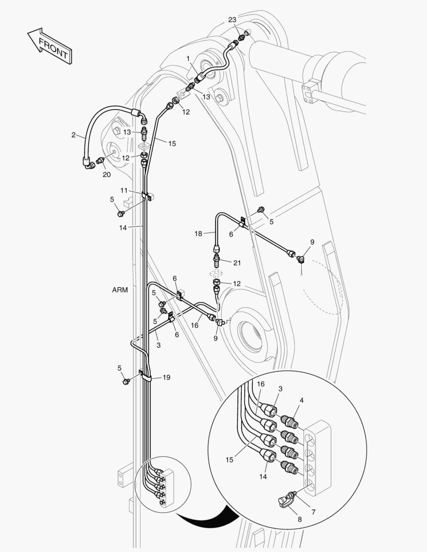 ТРУБОПРОВОД СМАЗОЧНОЙ СИСТЕМЫ - РУКОЯТЬ 2.6 м