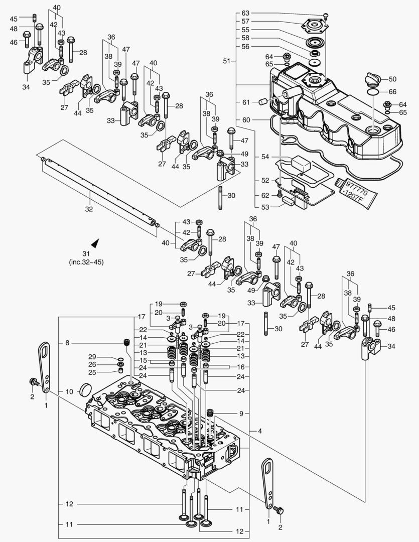 004 CYLINDER HEAD & BONNET