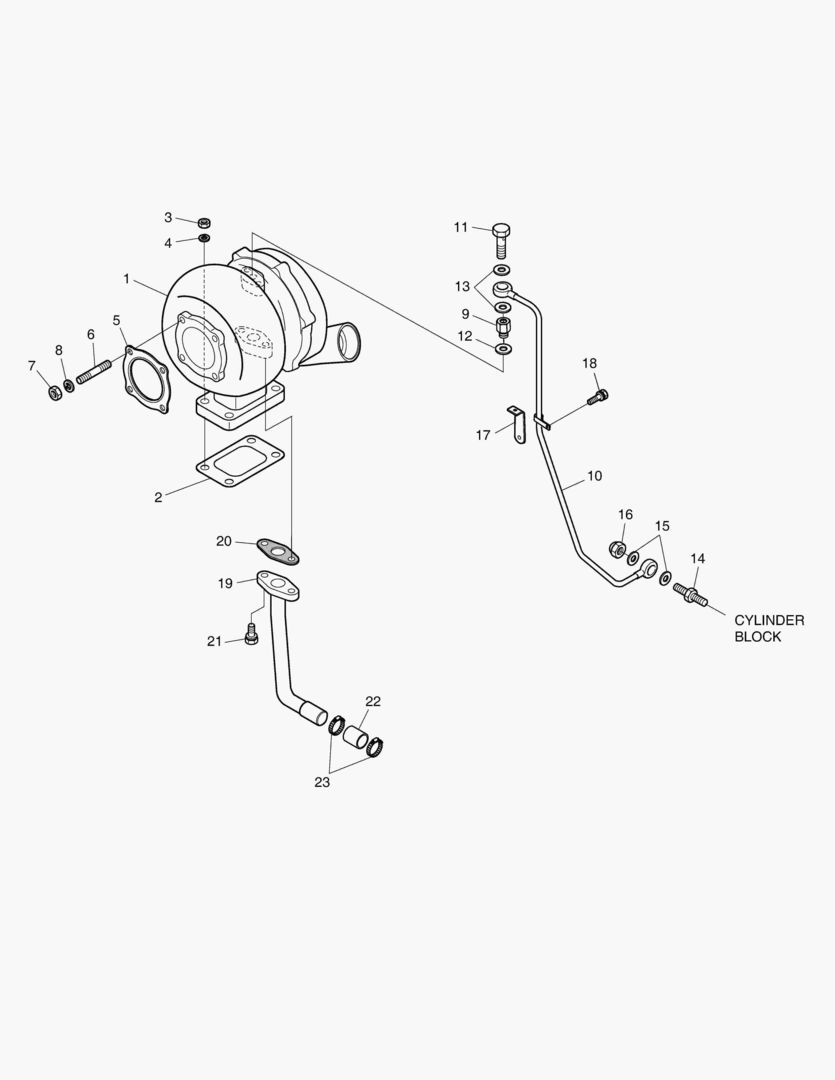 014 TURBO CHARGER & OIL PIPE