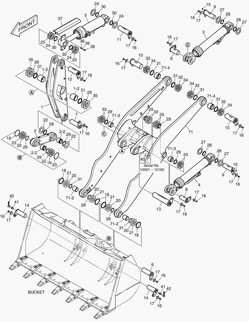 РУКОЯТЬ ПОГРУЗЧИКА В СБОРЕ - ДЛИННАЯ СТРЕЛА