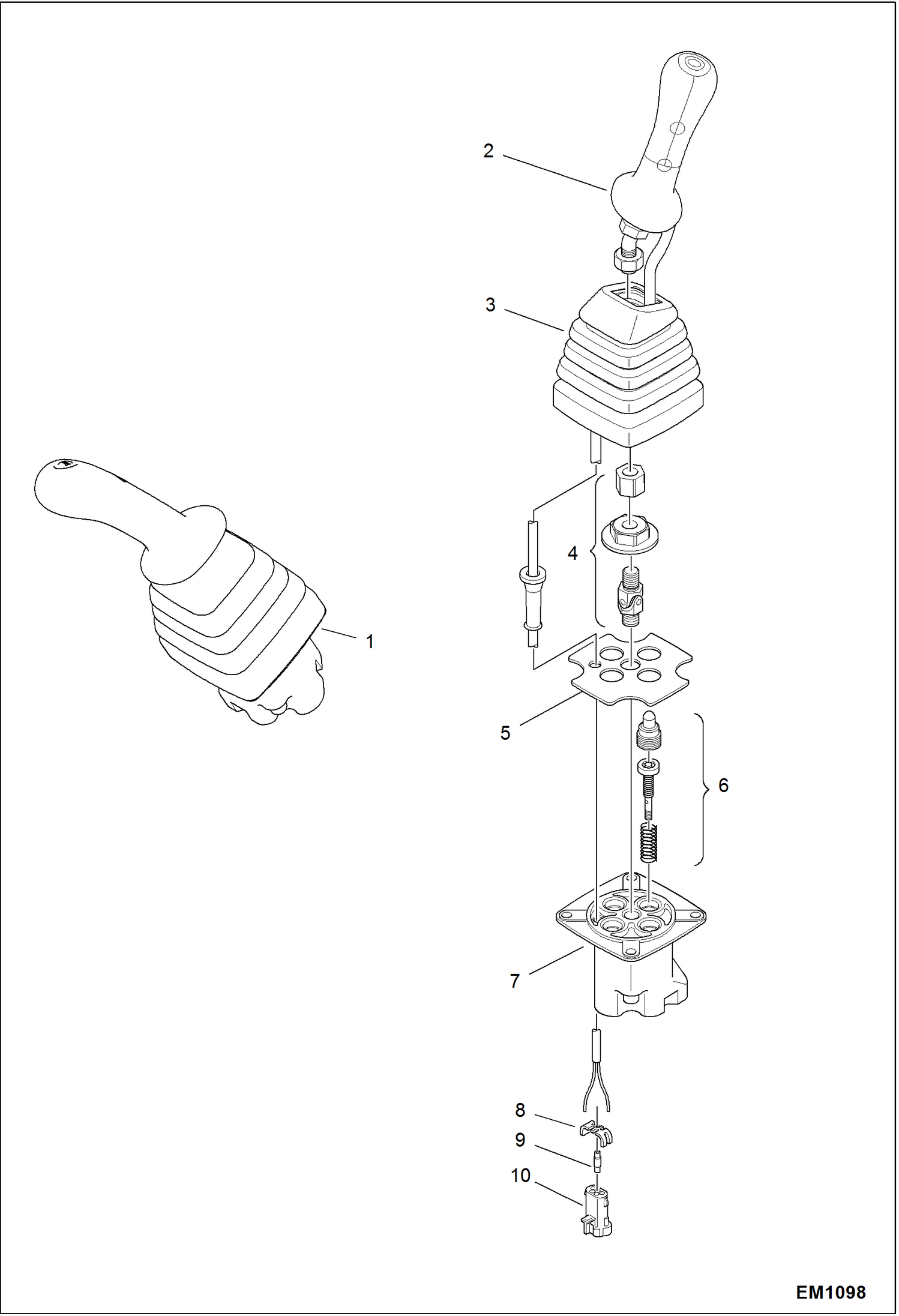 ЛЕВОСТОРОННИЙ ДЖОЙСТИК УПРАВЛЕНИЯ (СЕРИЙНЫЙ НОМЕР AB4711001 - AB4712155)