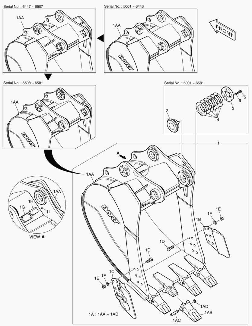 6770 BUCKET ASS`Y - 1.20mВі(42`) - SIDE PIN
