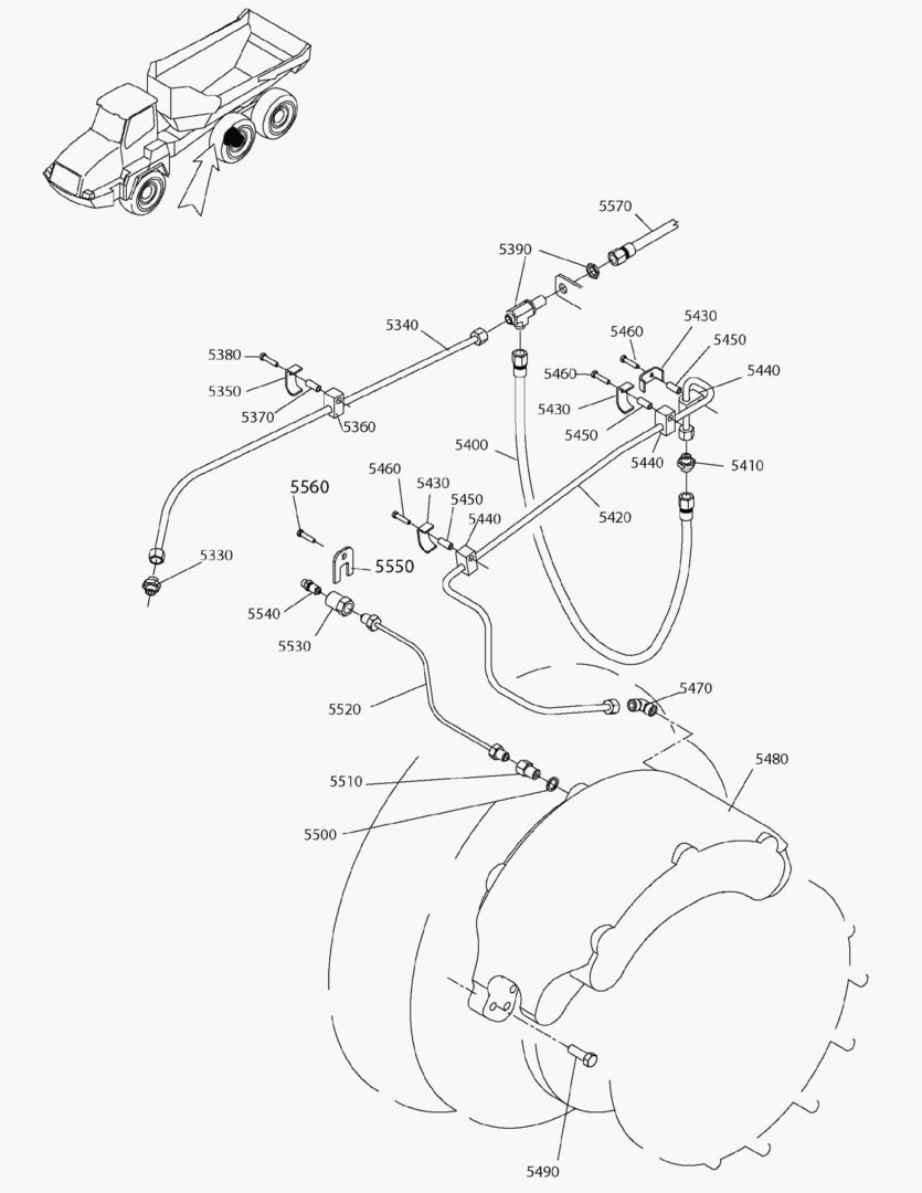 G190-66 BRAKE SYSTEM; REAR AXLE (LEFT FRONT)