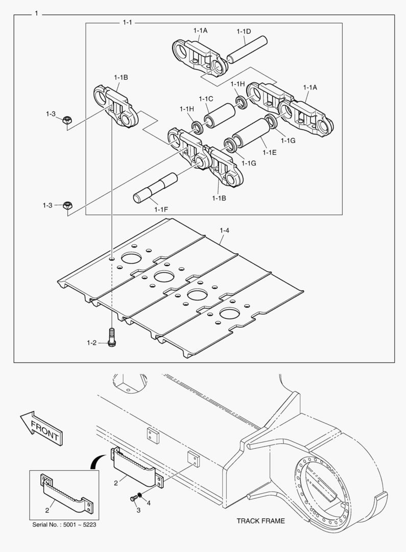 Спецтехника 7130 TRACK SHOE - 600G(DOUBLE GROUSER) [5001~5311] - главное фото