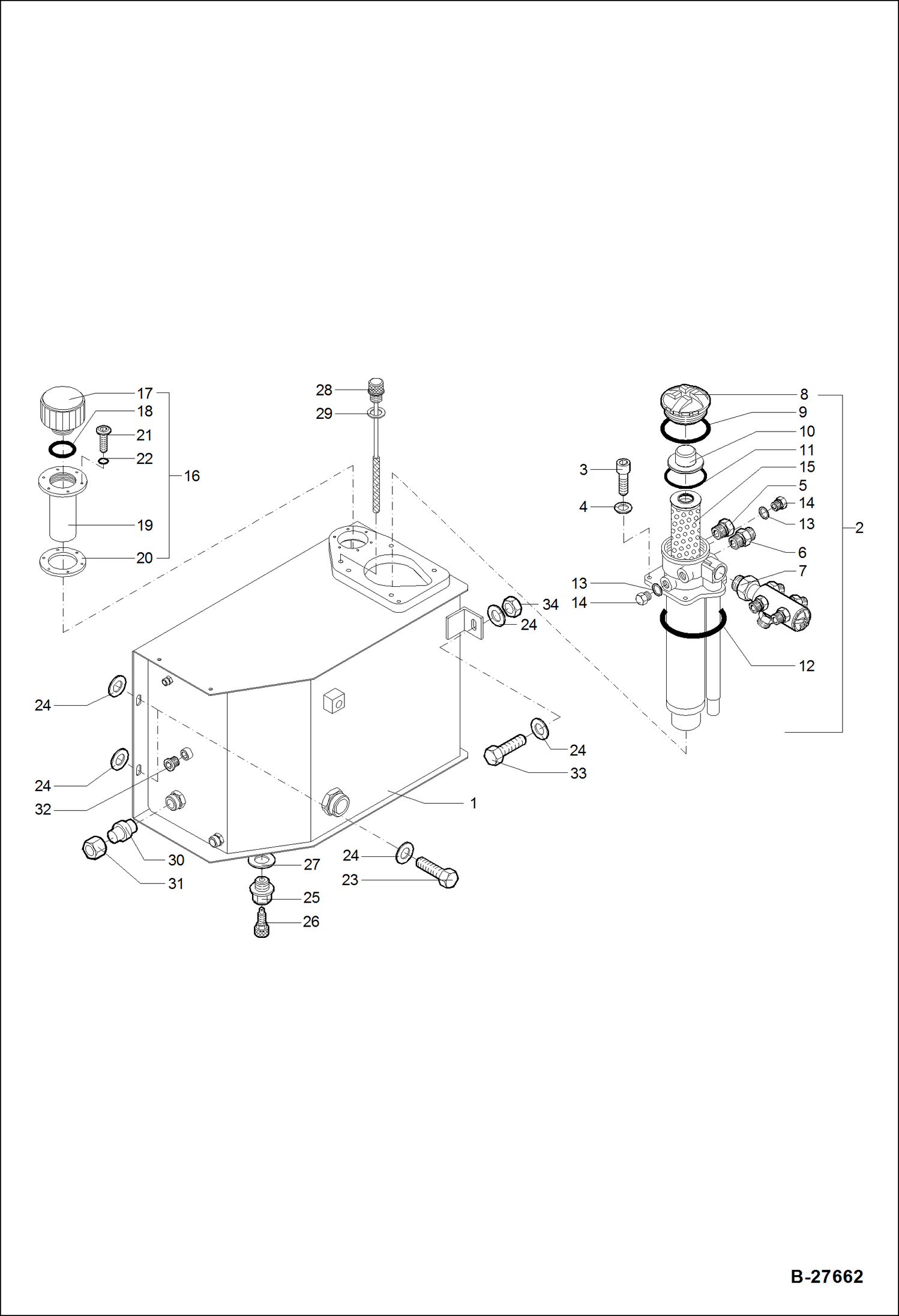 БАК ДЛЯ МАСЛА ГИДРАВЛИЧЕСКОЙ СИСТЕМЫ