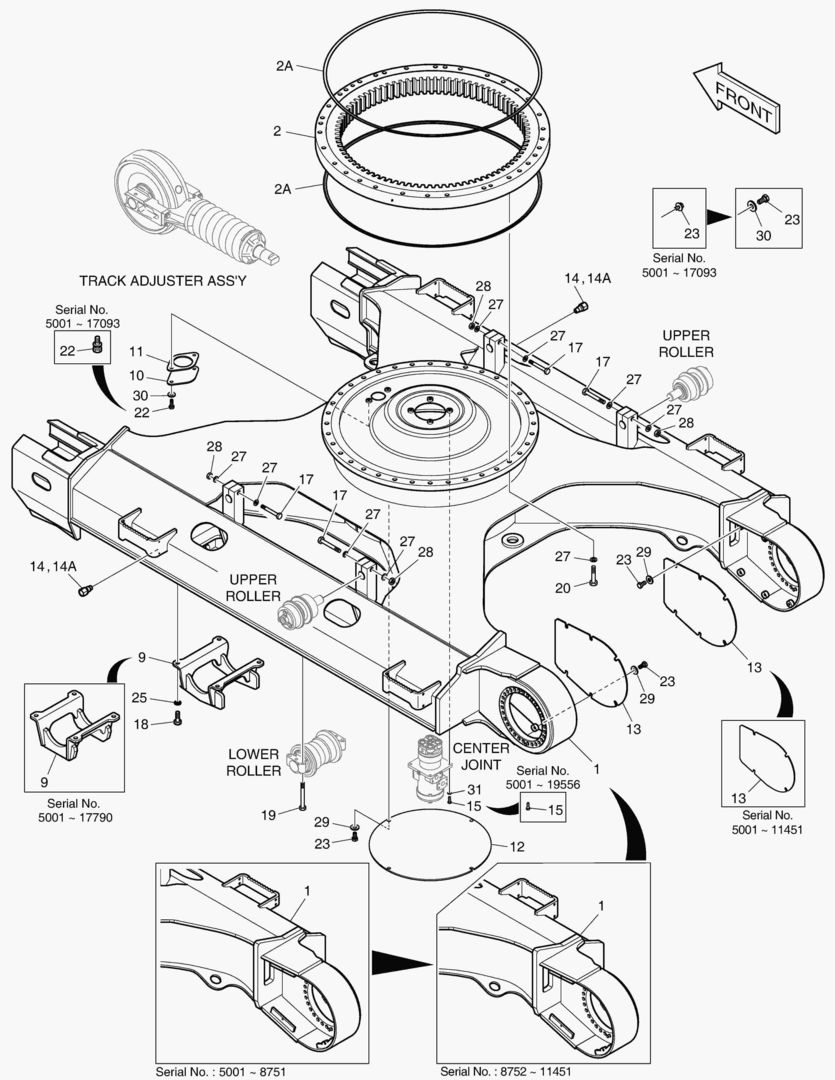 РАМА ГУСЕНИЦЫ-LONG(DX225LCA)