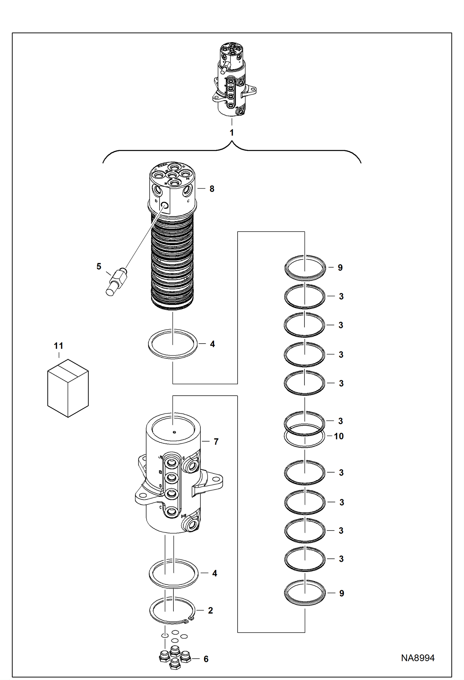 ПОВОРОТНЫЙ МЕХАНИЗМ В СБОРЕ (СЕРИЙНЫЙ НОМЕР A4BP11673 - A4BP11770)
