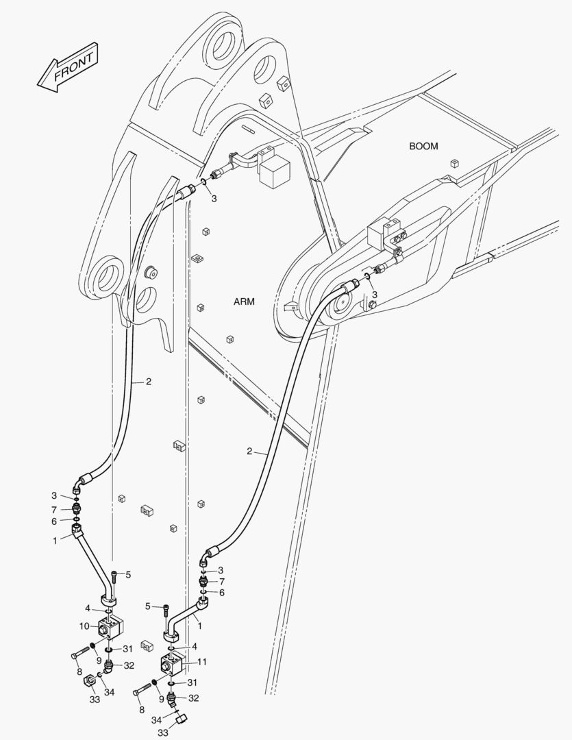 ГИДРОСИСТЕМА РУКОЯТИ - ВРАЩАЮЩИЙСЯ (РУКОЯТЬ 2.9 м)