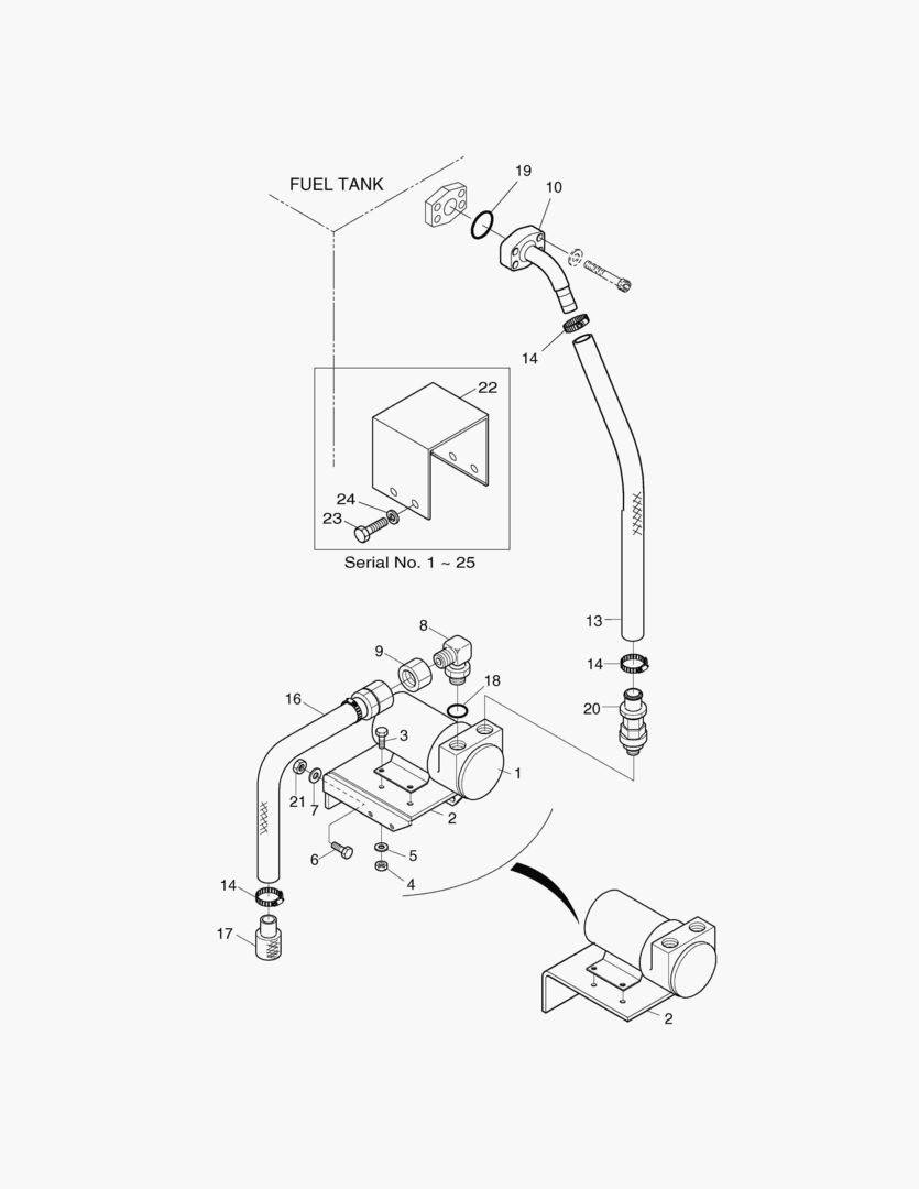 НАСОС ЗАЛИВНОЙ ГОРЛОВИНЫ ТОПЛИВА В СБОРЕ