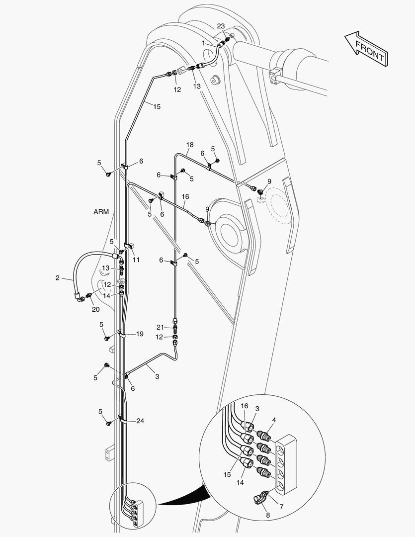 ТРУБОПРОВОД СМАЗОЧНОЙ СИСТЕМЫ - РУКОЯТЬ 3.95 м