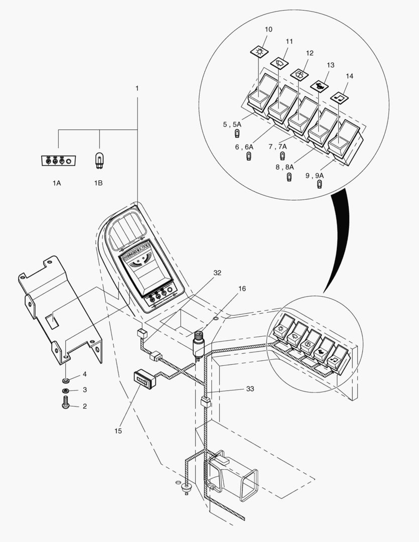 1640 ELECTRIC PARTS(1)-GAUGE & SWITCH PANEL