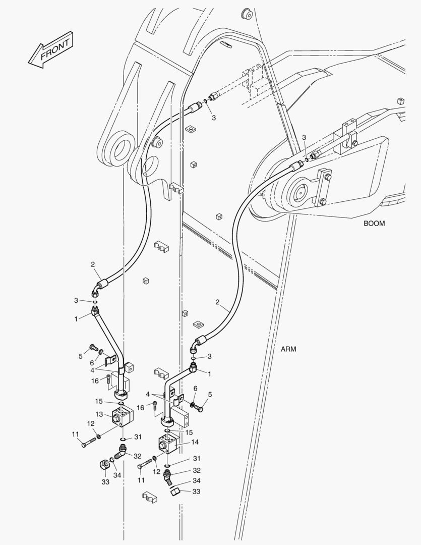 ГИДРОСИСТЕМА РУКОЯТИ - ВРАЩАЮЩИЙСЯ (РУКОЯТЬ 2.6 м)