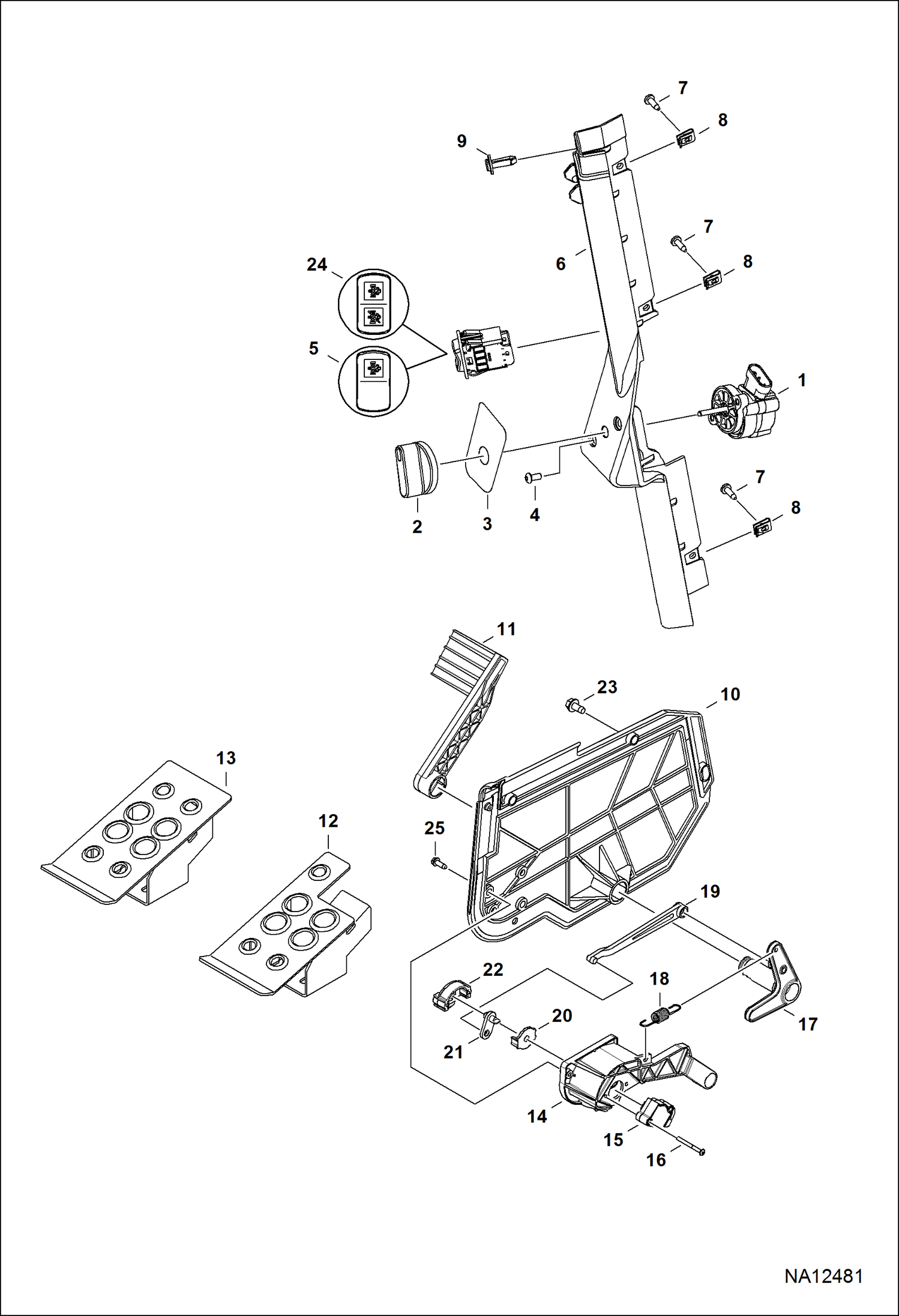 УСТРОЙСТВО РЕГУЛИРОВАНИЯ ОБОРОТОВ ДВИГАТЕЛЯ (С ПЕДАЛЬЮ ДРОССЕЛЬНОЙ ЗАСЛОНКИ) (ATF4 И ВЫШЕ) (ATF5 И ВЫШЕ)