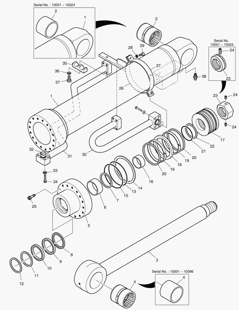 Схема ЦИЛИНДР СТРЕЛЫ(ЛЕВОСТОРОННИЙ)-ГИДРОЗАМОК
