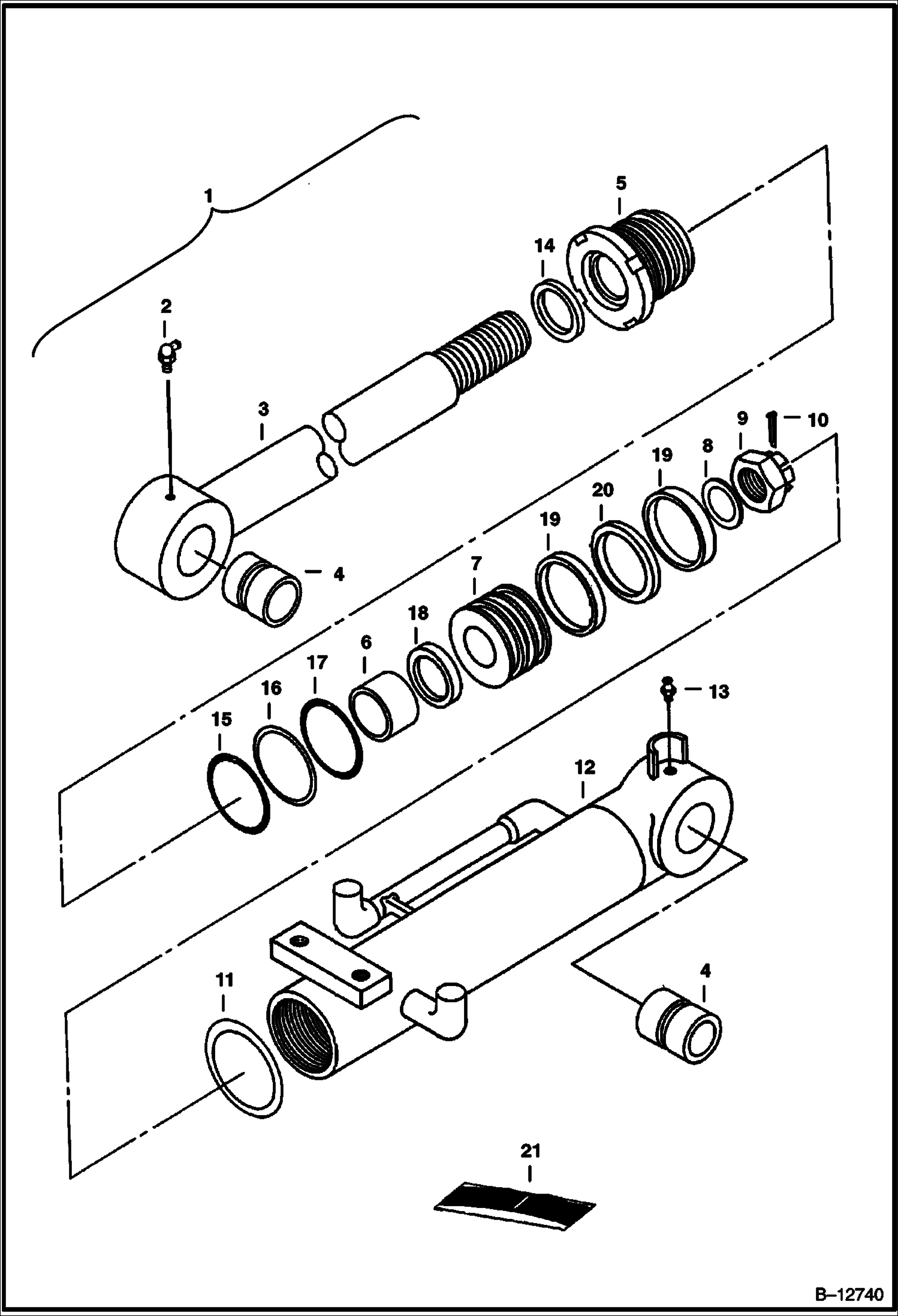 ЦИЛИНДР ОТВАЛА (ИСХОДНОЕ ОБОРУДОВАНИЕ)