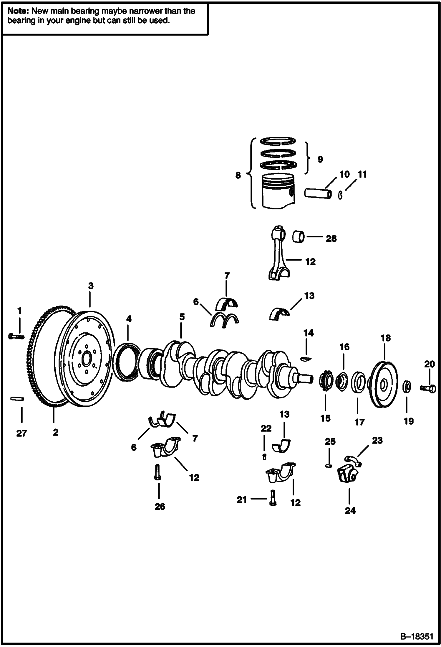 КОЛЕНЧАТЫЙ ВАЛ И ПОРШЕНЬ (ДВИГАТЕЛЬ FORD)