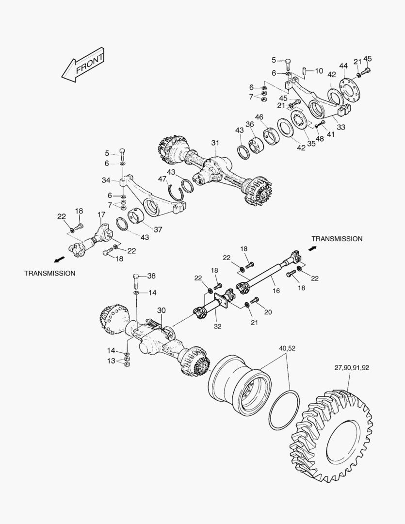 1165 AXLE & DRIVE SHAFT-LOCAL AXLE