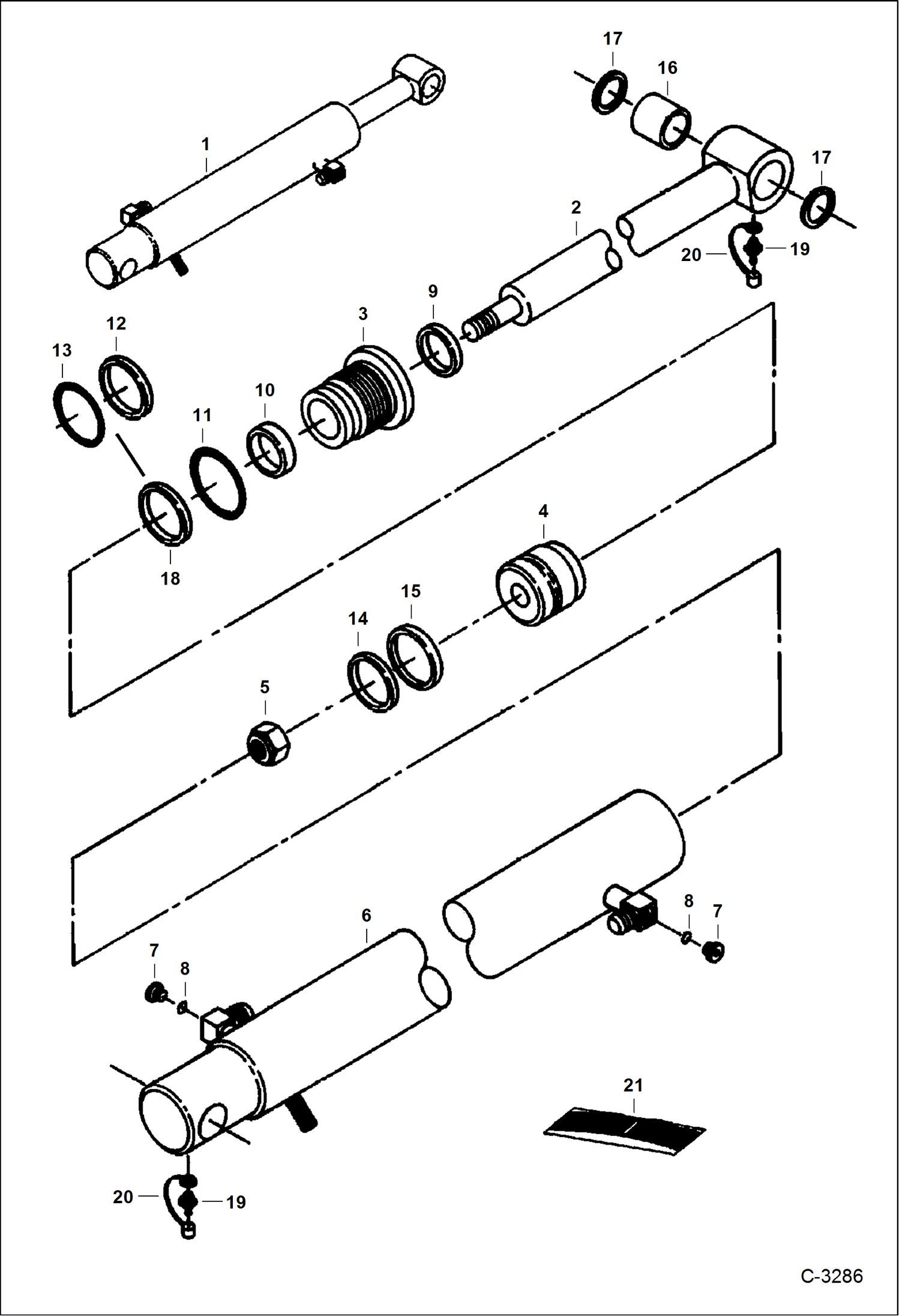 ЦИЛИНДР КОВША (СЕРИЙНЫЙ НОМЕР 512911001 - 512911999)