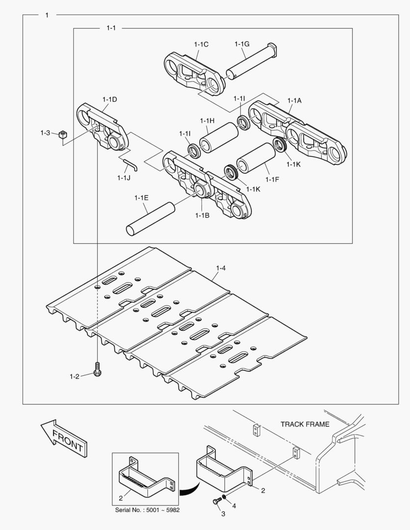 6300 TRACK SHOE ASS`Y - 900G [5001~6183]