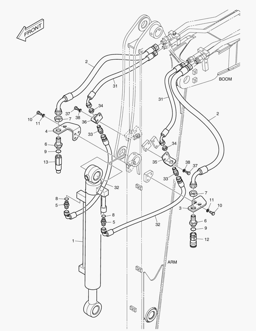 ГИДРОСИСТЕМА РУКОЯТИ - РУКОЯТЬ 1.9 м