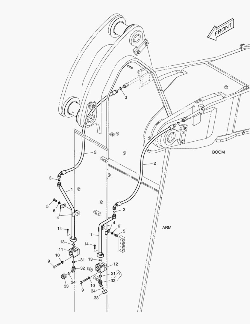 ГИДРОСИСТЕМА РУКОЯТИ - ВРАЩАЮЩИЙСЯ (РУКОЯТЬ 2.6 м)