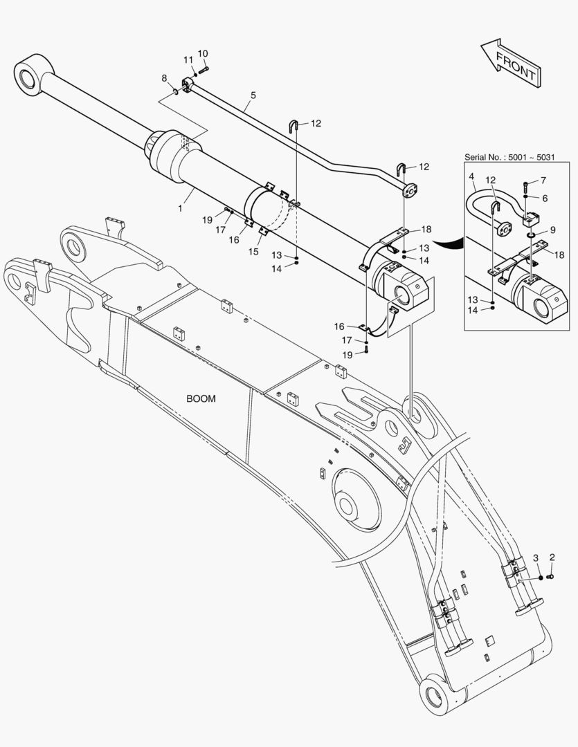 ЦИЛИНДР РУКОЯТИ - СТРЕЛА 6.65 м
