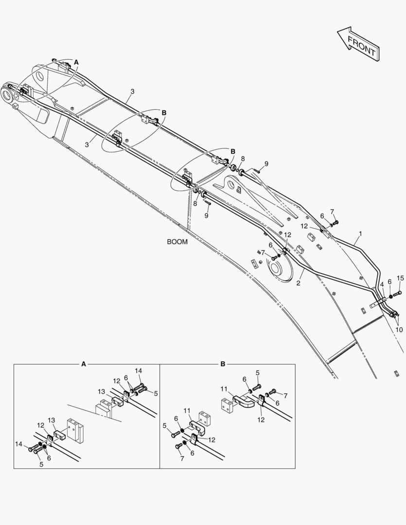 ГИДРОСИСТЕМА СТРЕЛЫ - ВРАЩАЮЩИЙСЯ(СТРЕЛА 5.7 м)