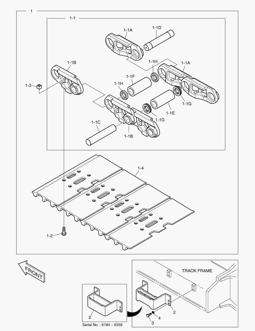 Схема 6301 TRACK SHOE ASS`Y - 900G [6184~]