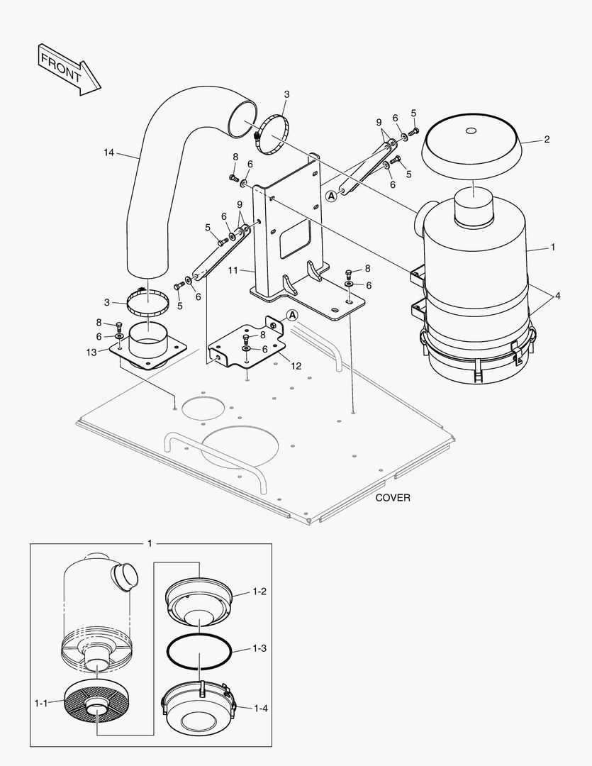 Схема ВОЗДУХООЧИСТИТЕЛЬ - НЕФТЯНАЯ СМАЗКА
