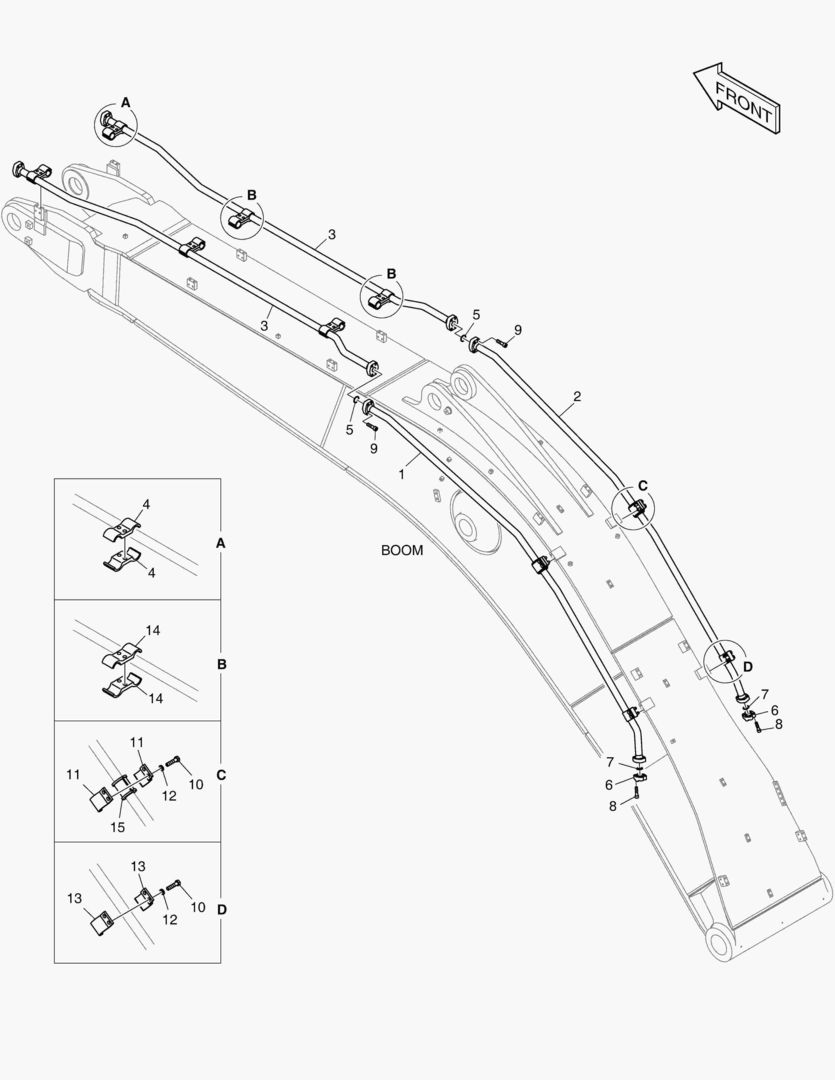 6300 BOOM PIPING - ONE & TWO WAY (BOOM 7.1m)