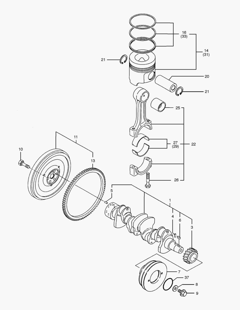 018 CRANK SHAFT & PISTON [20001~31890]