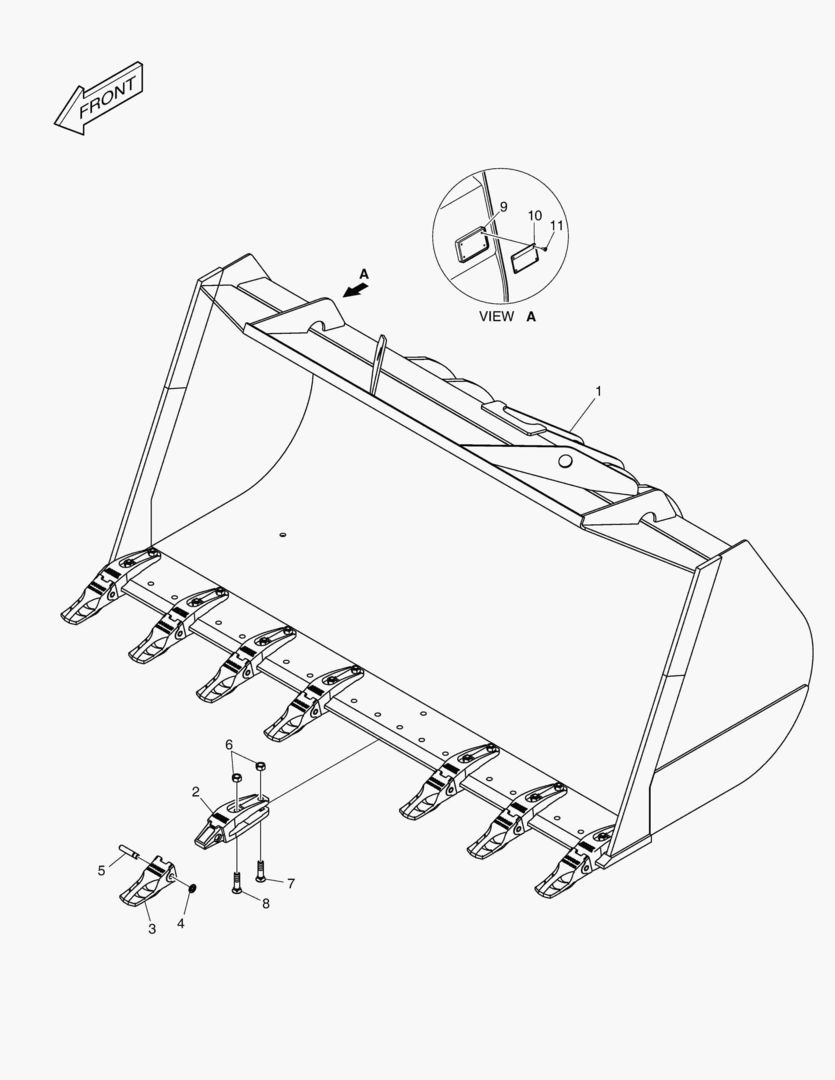 5530 BUCKET ASSY;4.3M3 BOT 3200MM