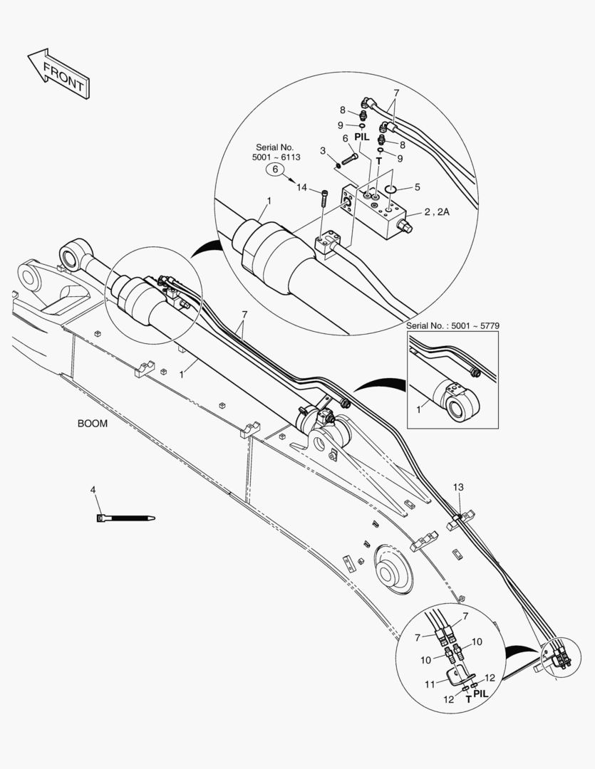 Схема ГИДРОСИСТЕМА СТРЕЛЫ - КЛАПАН ЗАМКА РУКОЯТИ