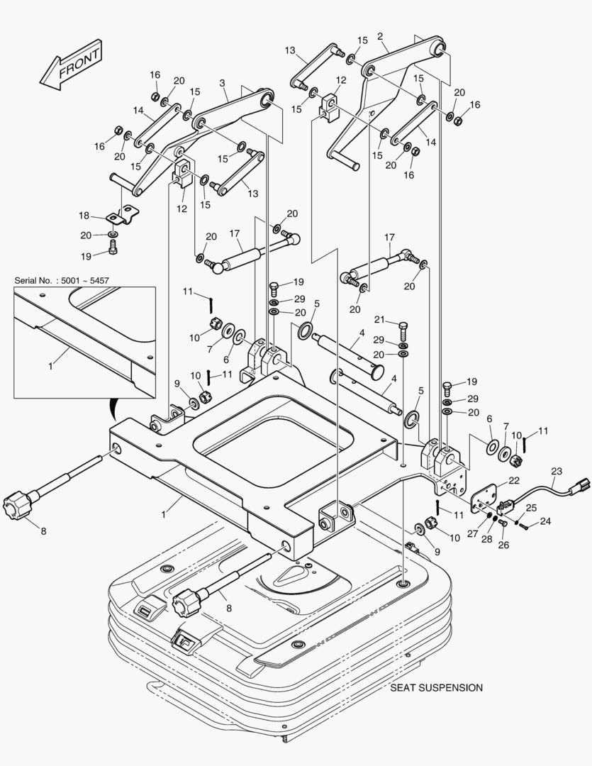 Спецтехника 7290 SEAT SLIDING PLATE - ROPS [5001~5844]